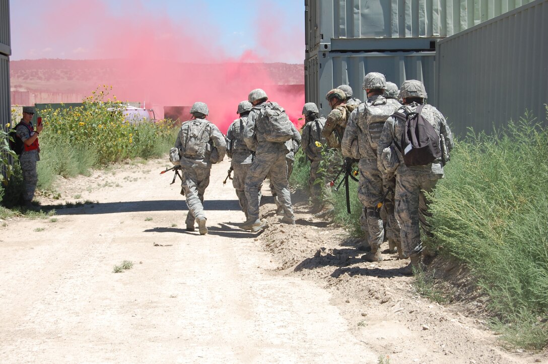Members of the140th Explosive Ordnance Disposal Flight and the140th Security Forces Squadron, 140th Wing, Colorado Air National Guard, executed a multi-stage mission scenario, while simultaneously being evaluated by the Inspector General team to identify weaknesses and improve tactics August 6 at Airburst Range, Fort Carson, Colo. (US Air National Guard photo by Capt. Kinder Blacke)