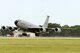 150813-Z-EZ686-095 -- A KC-135 Stratotanker takes off during morning flight operations at Selfridge Air National Guard Base, Mich., Aug. 13, 2015.  The aircraft is operated by the 127th Air Refueling Group, flown by the 171st Air Refueling Squadron and maintained by the 191st Maintenance and 191st Aircraft Maintenance squadrons. (U.S. Air National Guard photo by MSgt David Kujawa / Released)