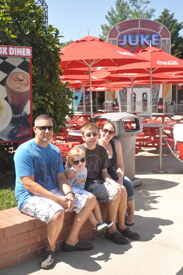 Gunnery Sgt. Nathan Weidman, assigned to Training Command as an ammunition chief, and his wife Erica attend Kings Dominion theme park on Headquarters and Service Battalion Family Day, August 12. According to Weidman, the visit gave him an opportunity to spend time with his family.
