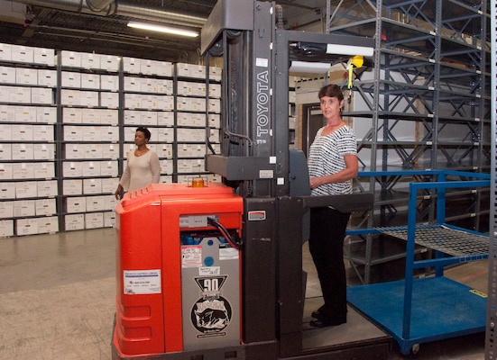 By all accounts, Donna Sherman, the records manager for the U.S. Army Corps of Engineers Middle East District, embodies the quiet professional. The only permanent records management employee when she took charge of the records holding facility eight years ago, she now leads a staff of four employees who manage over 13,600 boxes of paper records for the district.