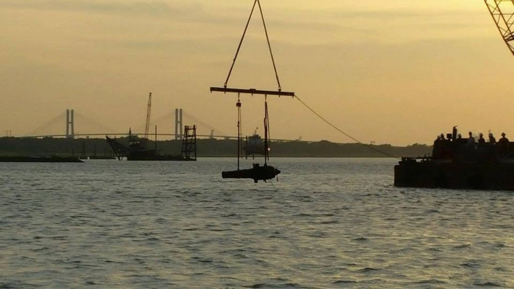 The CSS Georgia continues to surprise archaeologists. Case in point, this 9,000-pound Dahlgren rifled cannon that archaeologists thought was a different type of cannon before raising it to the surface July 21. 