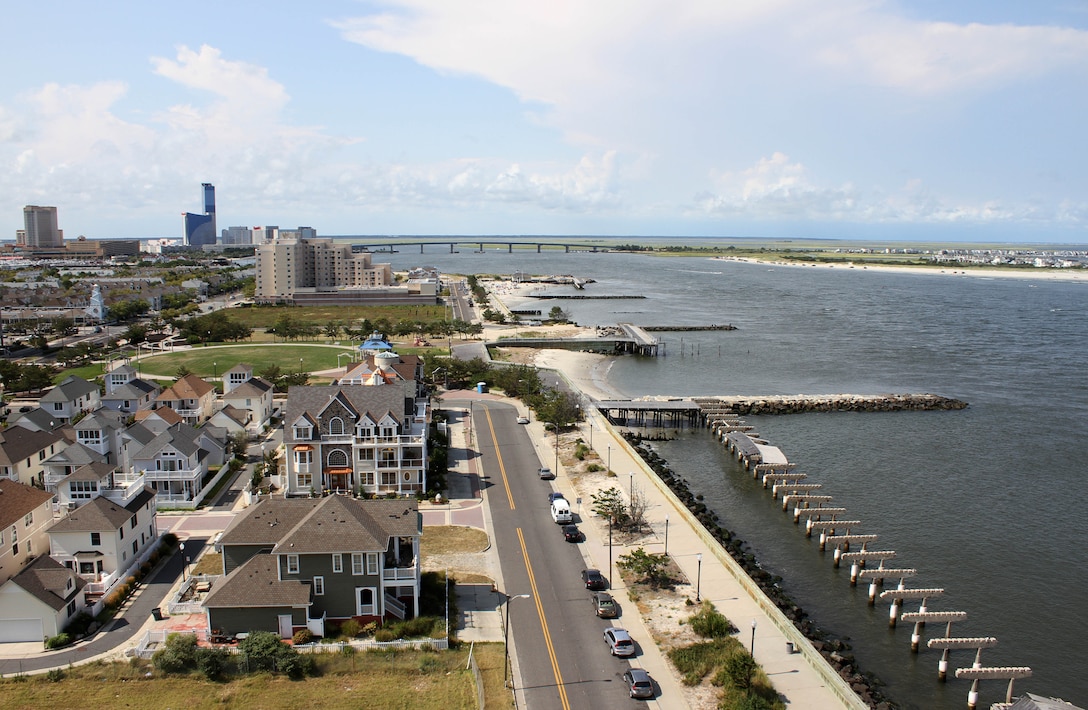 The U.S. Army Corps of Engineers has begun demolition work along the Absecon Inlet in the northern end of Atlantic City. USACE and its contractor are building sections of a seawall and rebuilding a part of the boardwalk in partnership with the state and city.  