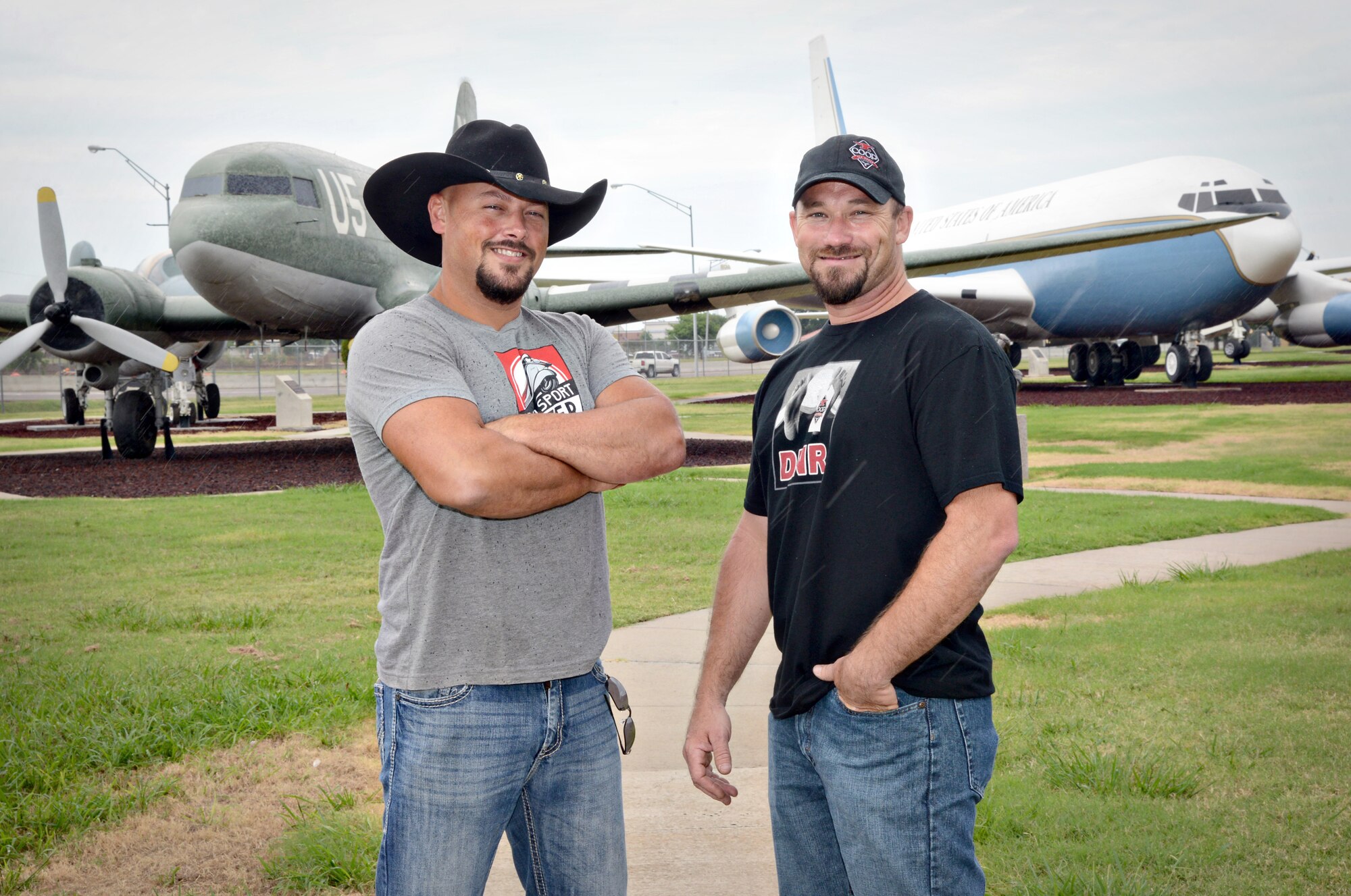 CJ Stayton and Paul Sechrist are both members of Riders Ford, a local Red Dirt band which features Mr. Stayton as the lead singer and acoustic guitarist and Mr. Sechrist on bass guitar. Mr. Stayton is an air traffic controller with the 72nd Operations Support Squadron and Mr. Sechrist is a sheet metal mechanic with the 551st Commodities Maintenance Squadron. Riders Ford has recently been nominated for Modern Song of the Year for their song, ‘The Bottle Don’t Help Anymore.’ (Air Force photo by Kelly White/Released)