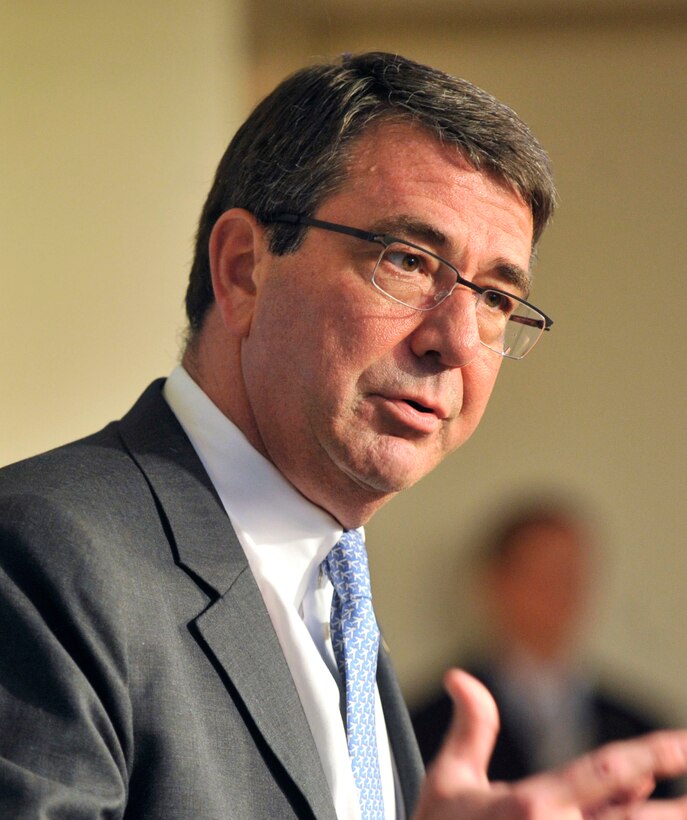 Deputy Defense Secretary Ash Carter delivers remarks on budget priorities for 21st century defense at the American Enterprise Institute in Washington, D.C., May 30, 2012. DoD photo by Glenn Fawcett