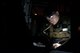 U.S. Air Force Master Sgt. Vincent Hnat, 41st Rescue Squadron special missions aviator, documents the flight times after a night flight Aug. 20, 2015, at Moody Air Force Base, Ga. After the flight, 41st Helicopter Maintenance Unit crew chiefs worked overnight to ensure the aircraft can provide rescue capabilities at a moment’s notice. (U.S. Air Force photo by Airman 1st Class Dillian Bamman/Released)