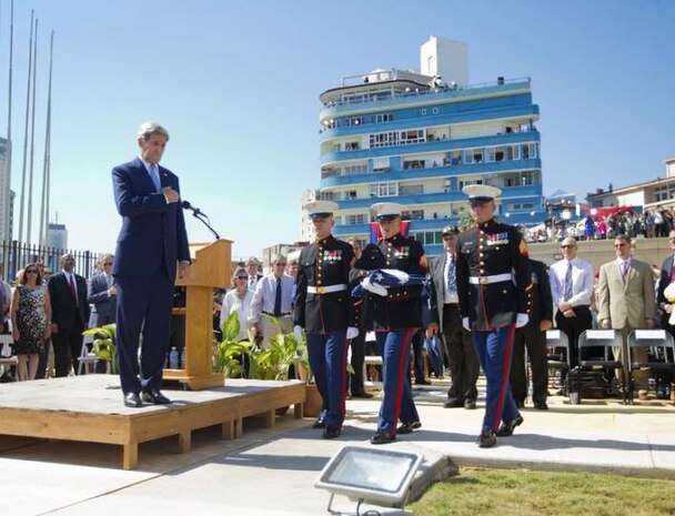 Detachment Havana MSG ceremony for the flag Raising in Havana Cuba