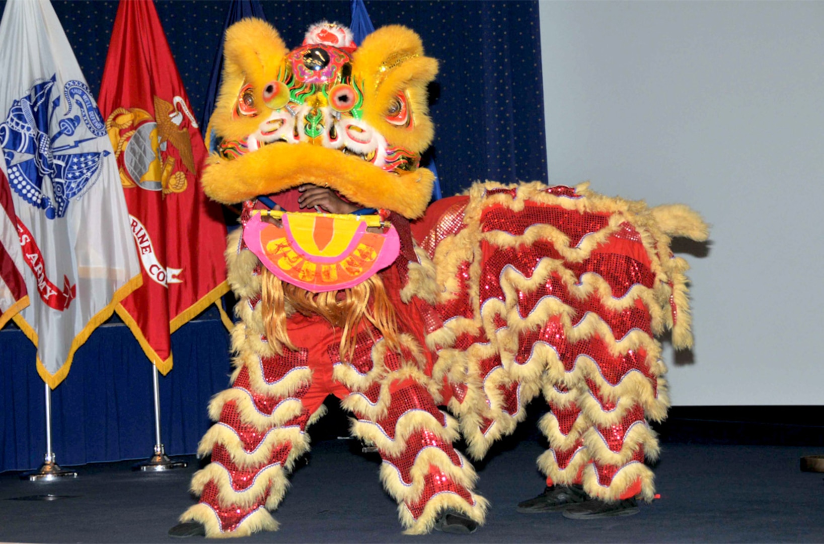 The Lion Dance is performed by Wong People, a Washington, D.C., based group that also gives kung fu and tai chi lessons. The dance is usually done for luck during the Chinese New Year or important occasions such as business openings and wedding ceremonies. 
