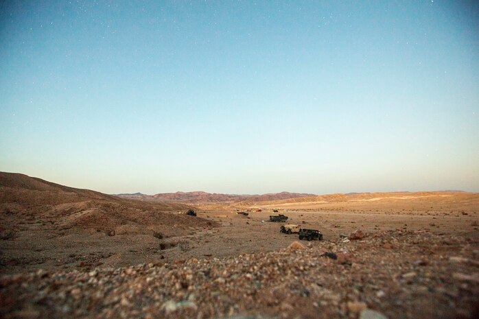 U.S. Marines with Company C, 1st Battalion, 7th Marine Regiment, conduct a fire integration support team (FiST) exercise as a part of Large Scale Exercise (LSE) at Marine Corps Air Ground Combat Center Twentynine Palms, Calif., Aug. 16,  2015. LSE is a joint forces exercise conducted at the brigade level designed to enable live, virtual, and constructive training for participating units and allows participating nations to strengthen partnerships and their ability to operate together. (U.S. Marine Corps photo by Lance Cpl. Clarence A. Leake/Released)