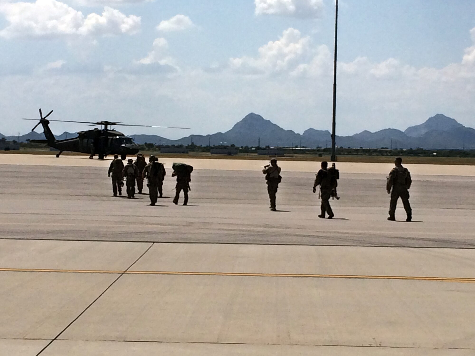 Nine U.S. Air Force Reserve pararescuemen from the 943rd Rescue Group leave Davis-Monthan Air Force Base, Ariz., Aug. 8 to assist the search and recovery efforts for 5-year old Jerald Joseph Williams, who went missing in the Kaibab National Forest north of the Grand Canyon Aug. 6. (Courtesy photo)