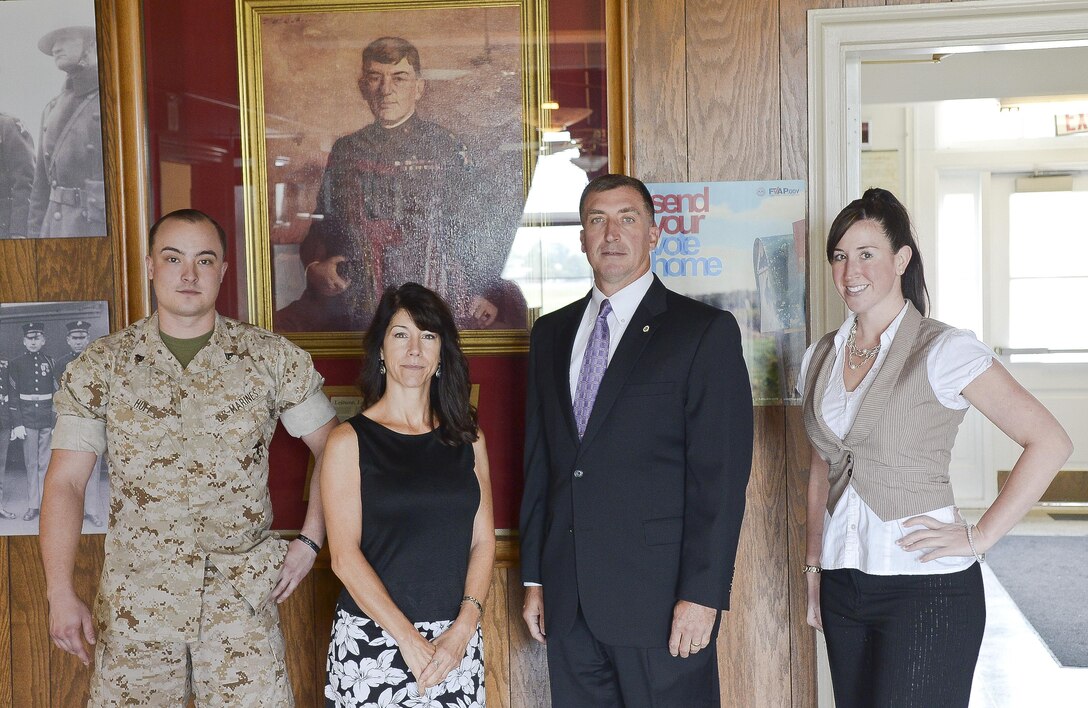 Marine Corps Base Quantico Inspector General Office is comprised of Cpl. Alex Huff, Julia Carroll, Michael Smith and Erika Hall.