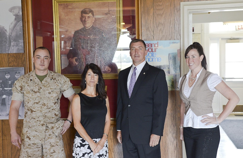 Marine Corps Base Quantico Inspector General Office is comprised of Cpl. Alex Huff, Julia Carroll, Michael Smith and Erika Hall.