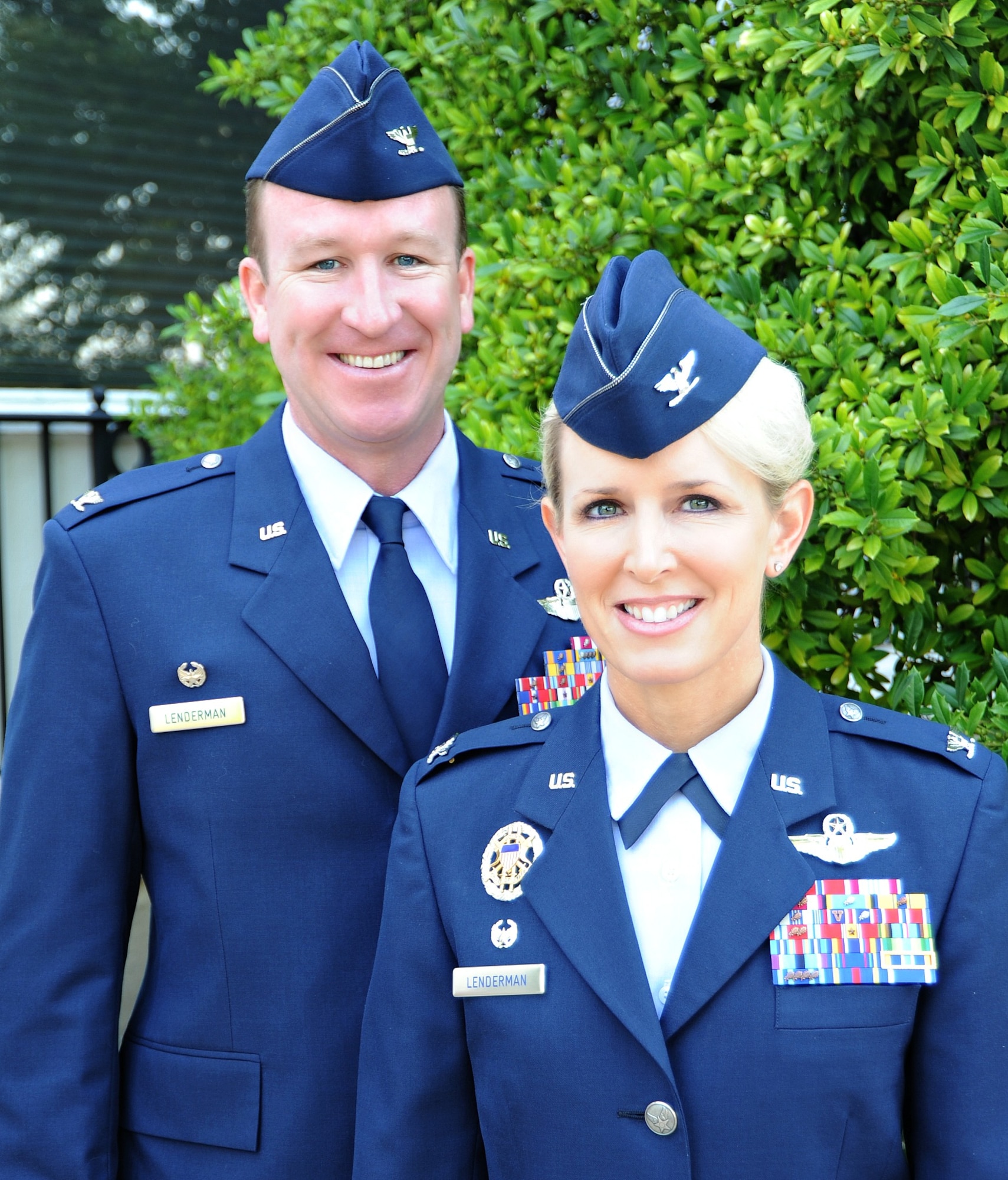 Col. Laura Lenderman, 375th Air Mobility Wing commander, said about her relationship with husband Col. Dave Lenderman, “I think one of the main advantages to being a dual military couple is having a mentor who is going through the same things as you are. You have someone who ‘gets it’ right there and who can give you the feedback that you might not get from your peers or subordinates. You need that honest feedback; you need to hear what is not always easy to hear. I’m married to my best friend, and I have my biggest cheerleader and coach right beside me.”