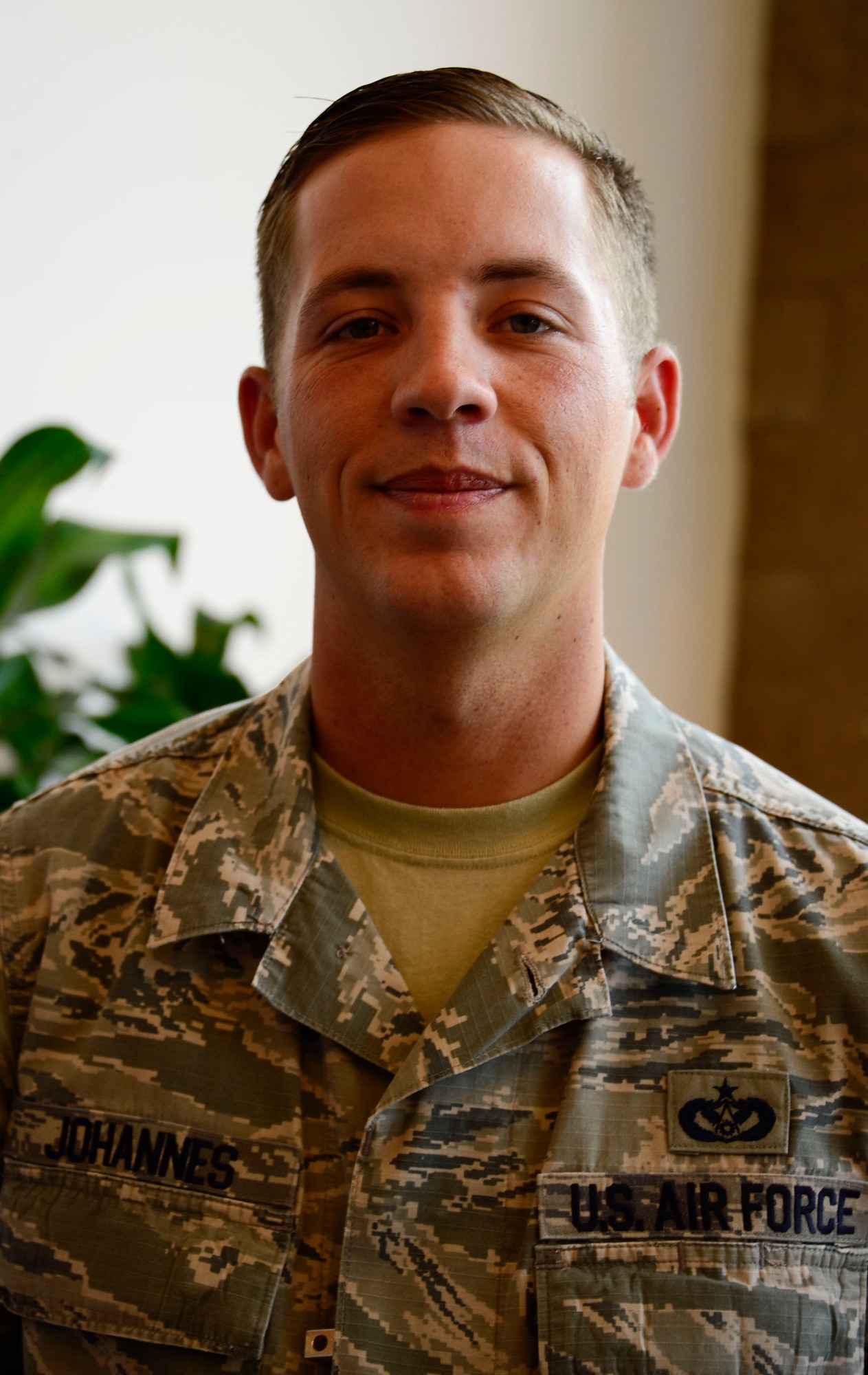 Staff Sgt. Brad Johannes 12th Air Force (Air Forces Southern) manager of engineering operations, poses for a photo at Davis-Monthan AFB, Ariz., Aug. 27, 2015. Sgt. Johannes was designated for the Warfighter of the Week on Aug. 24, 2015. War Fighter of the Week is an opportunity for the Airmen who represent 12th AF (AFSOUTH) to share their own story. The Warfighter of the Week initiative aligns with the 12th AF (AFSOUTH) commander’s priority of creating a work environment where someone knows you both professionally and personally. (U.S. Air Force photo by Tech. Sgt. Heather Redman/Released)