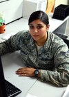 Senior Airman Linda “Stephanie” Iannapollo, 341st Medical Operation Squadron pediatric medical office manager poses for a photo in the pediatric clinic Aug. 12, 2015, at Malmstrom Air Force Base, Mont. Iannapollo has made a name for herself by exhibiting exceptional workplace skills serving in medical for the past four years. (U.S. Air Force photo/Airman 1st Class Magen M. Reeves)