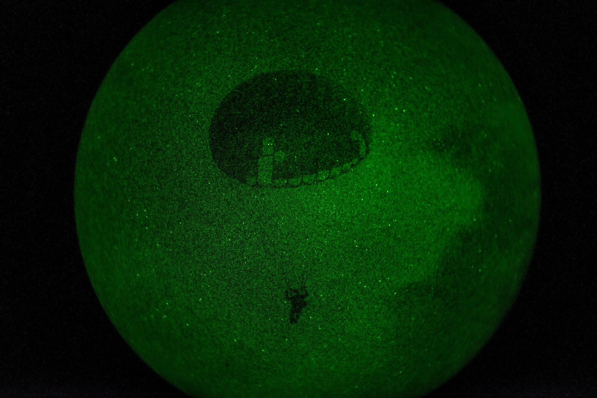 U.S. Air Force Col. Eric Trychon, 93d Air Ground Operations Wing vice commander, performs a static-line jump during a static line combat-equipment jump Aug. 25, 2015, on Grand Bay Bombing and Gunnery Range at Moody Air Force Base, Ga. The 820th BDG jumps regularly to maintain their mission readiness and airborne capabilities. (U.S. Air Force photo by Airman 1st Class Ceaira Tinsley/Released)