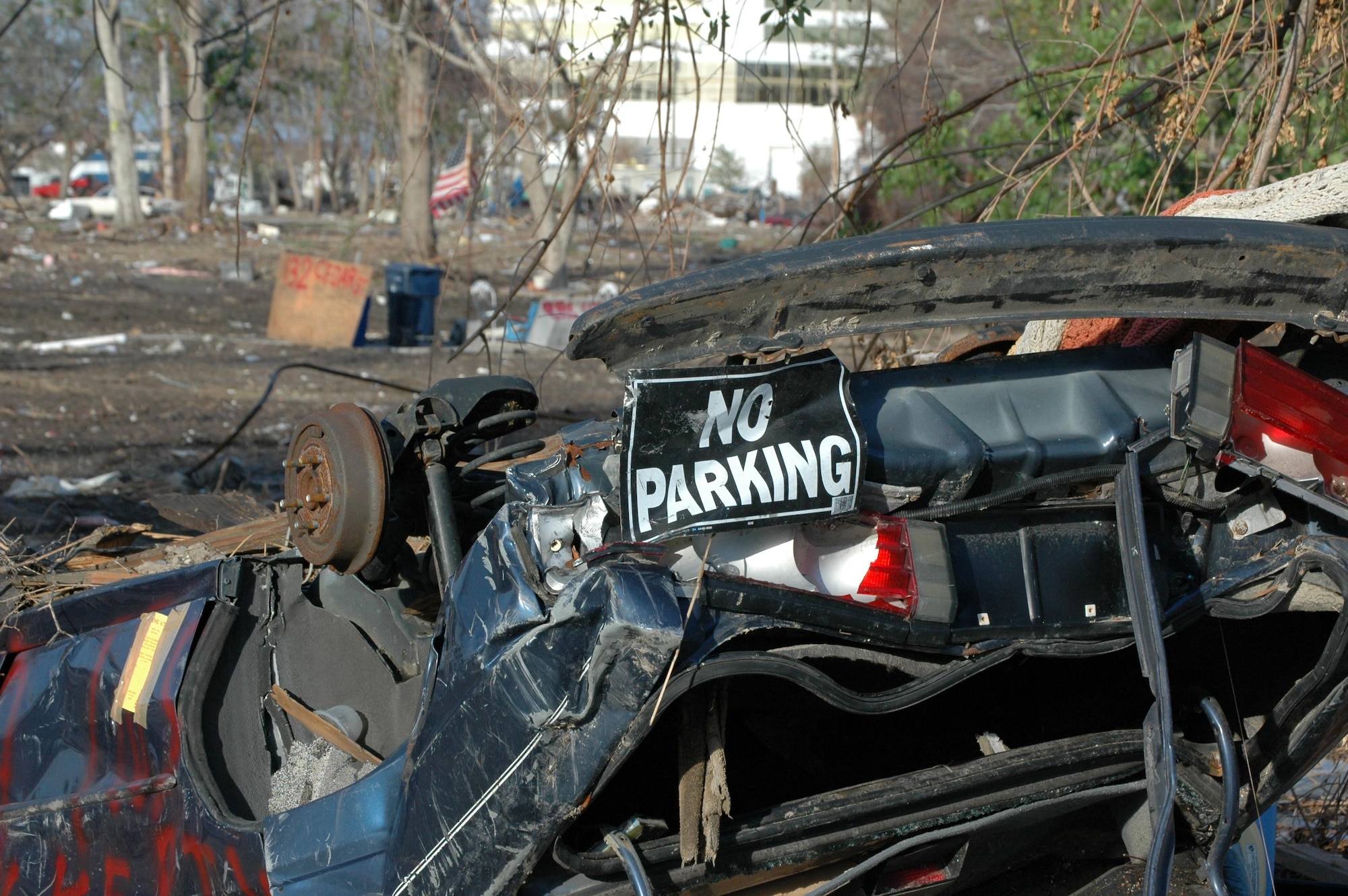 Intense damage from Hurricane Katrina