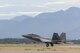 An F-22 Raptor assigned to the 90th Fighter Squadron takes off from Joint Base Elmendorf-Richardson, Alaska, Aug. 14, 2015., during Red Flag-Alaska. RF-A is a series of Pacific Air Forces commander-directed training exercises for U.S. and international forces to provide joint offensive, counter-air, interdiction, close air support, and large force employment in a simulated combat environment. (U.S. Air Force photo/Alejandro Pena)