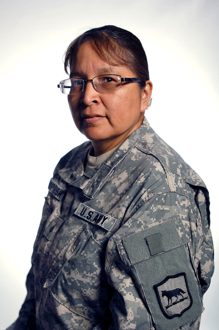 Army Pfc. Eldena Sharp Fish grew up on South Dakota’s Rosebud Indian Reservation.
