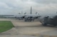 U.S. Air Force Reserve and Air National Guard C-130 cargo transport aircraft from Youngstown Air Reserve Station, Ohio, Dobbins Air Force Base, Georgia, Mansfield Lahm Air National Guard Base, Ohio, and Bradley Air National Guard Base, Connecticut, taxi down the ramp during a nine-aircraft formation training mission here, Aug. 27, 2015. The formation flew to a drop zone at Camp Ravenna, Ohio, to air drop palletized cargo and followed a tactical flight route through Ohio and Western Pennsylvania. The nine-ship formation was part of a C-130 Round-Up hosted by the 910th Airlift Wing. The Round-Up is a friendly skills competition for aircrew members and aerial porters, with events in cargo loading and unloading, aerial cargo drops, combat landings and formation flying. 