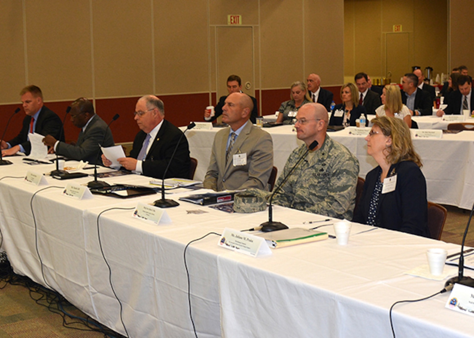 Attendees of the 21st annual Senior Executive Partnership Roundtable listen to a presentation May 6 in Richmond, Virginia. The event brought DLA Aviation leaders together with industry partners to discuss the way ahead for Better Buying Power and commercial pricing initiatives. 