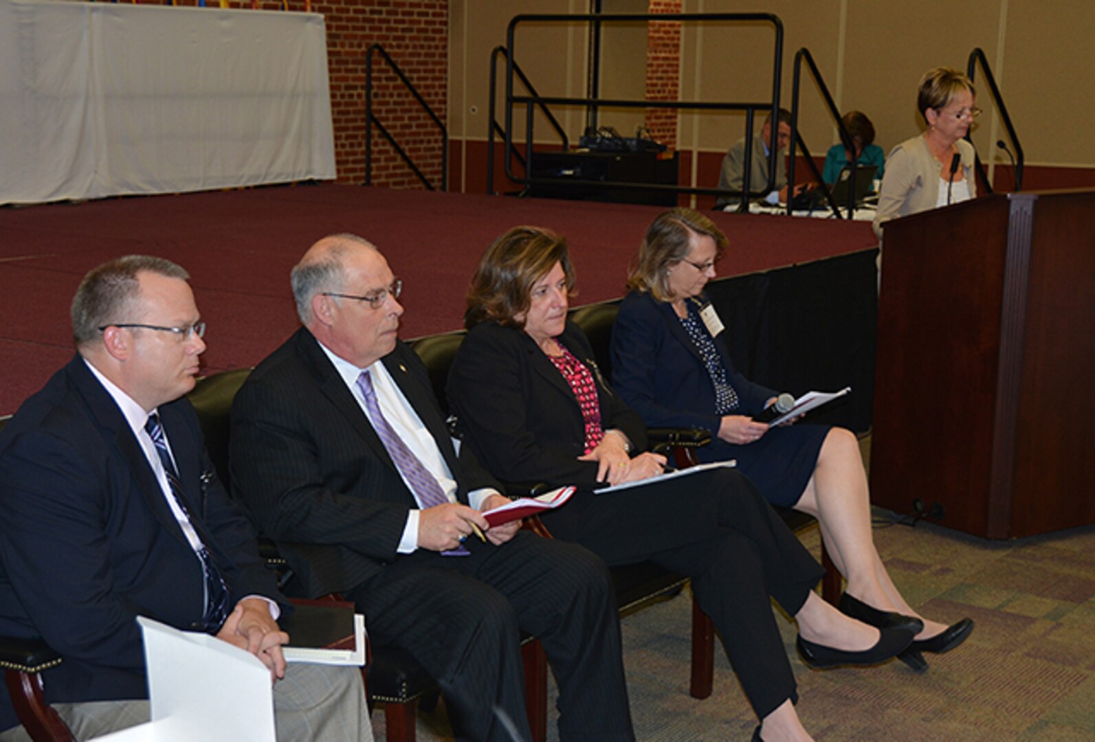 Better Buying Power panel members listen to a presentation during the 21st annual Senior Executive Partnership Roundtable May 6 in Richmond, Virginia. 