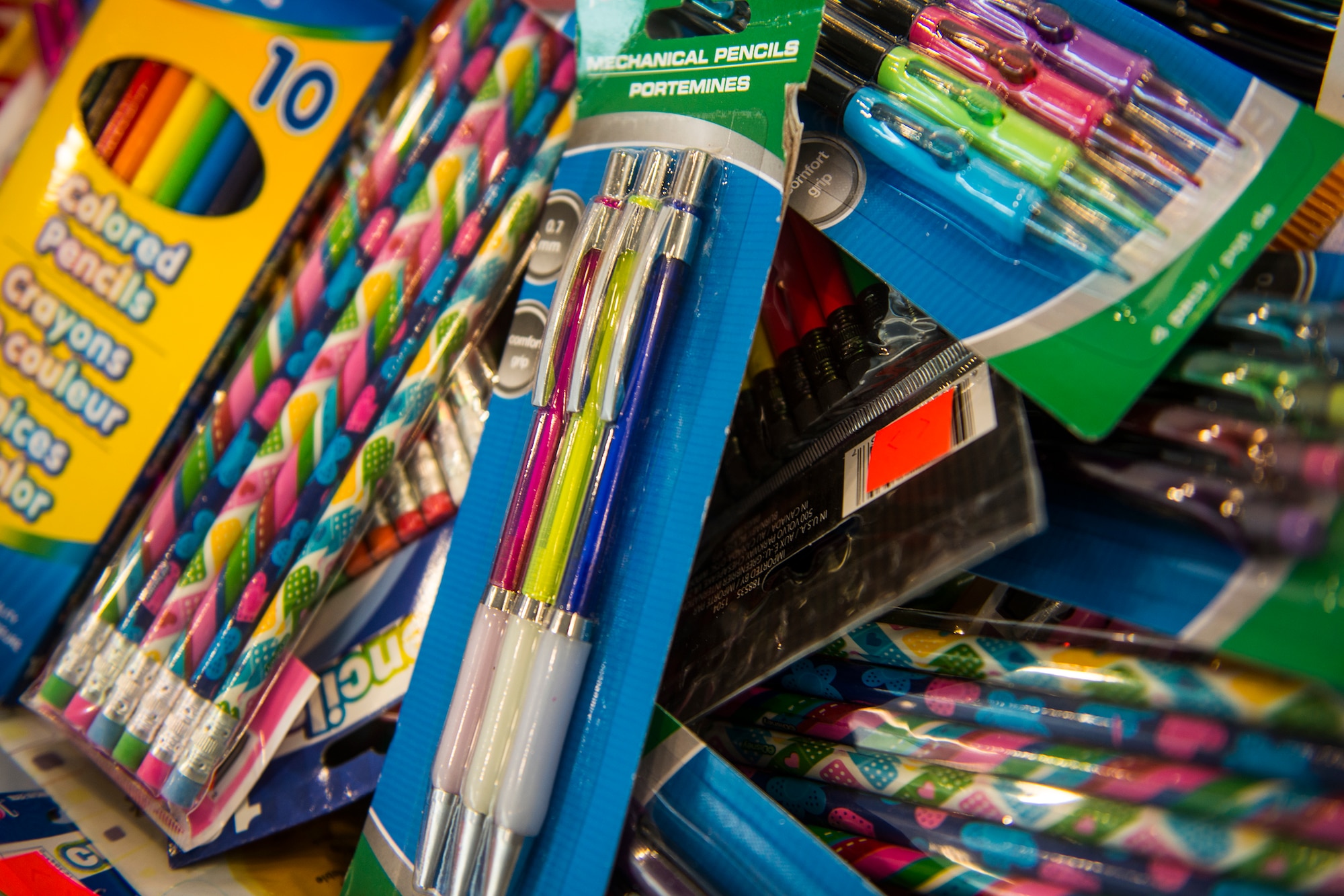 A local non-profit organization and community businesses partnered to contribute to the Back to School Brigade hosted at the Airman and Family Readiness Center Aug. 26, 2015, at Moody Air Force Base, Ga. The brigade provided approximately 220 children with free school supplies such as pencils, pens, paper, notebooks and calculators. (U.S. Air Force photo by Airman 1st Class Ceaira Tinsley/Released)