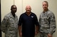 Robert Healy, 20th Security Forces Squadron civilian contractor, is recognized by Chief Master Sgt. Christopher McKinney, 20th Fighter Wing command chief, and Col. William Jones, 20th FW vice commander, for his actions in accordance with the “See something? Say something!” campaign at Shaw Air Force Base, S.C., Aug. 28, 2015. Upon hearing about the suspicious comments made by a fuel delivery driver, Healy assessed that the comments were a concern and contacted the driver’s employer to assure that he would no longer be making deliveries to Shaw. (U.S. Air Force photo by Airman 1st Class Kelsey Tucker/Released)