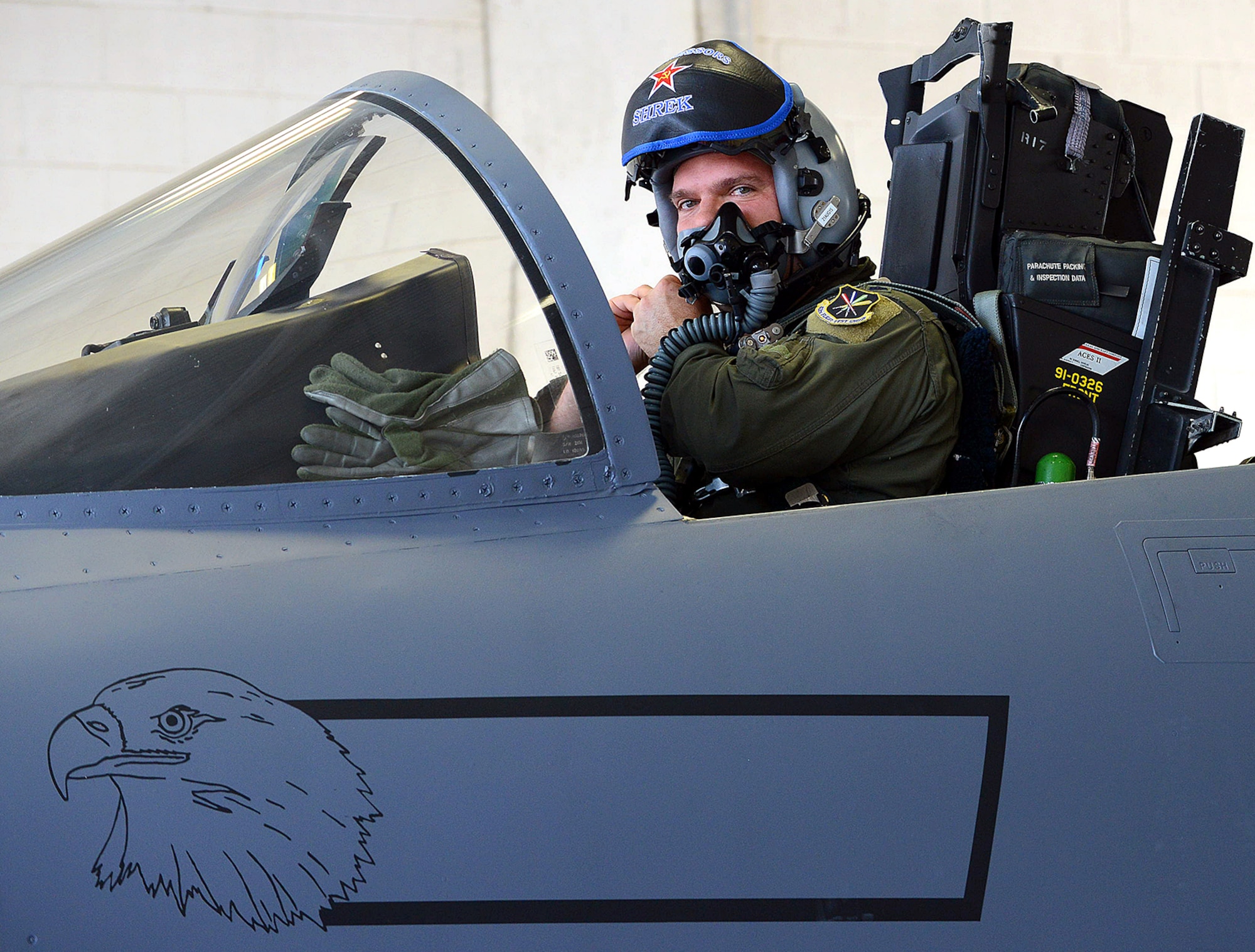 Lt. Col. Gustuf Palmquist, 339th Flight Test Squadron test pilot, prepares to take an F-15 Eagle up for testing July 29. Palmquist, arrived from Nellis Air Force Base, Nev. in September 2014 to serve the squadron located at Robins Air Force Base, and is the squadron’s newest test pilot. (U.S. Air Force photo by Tommie Horton)