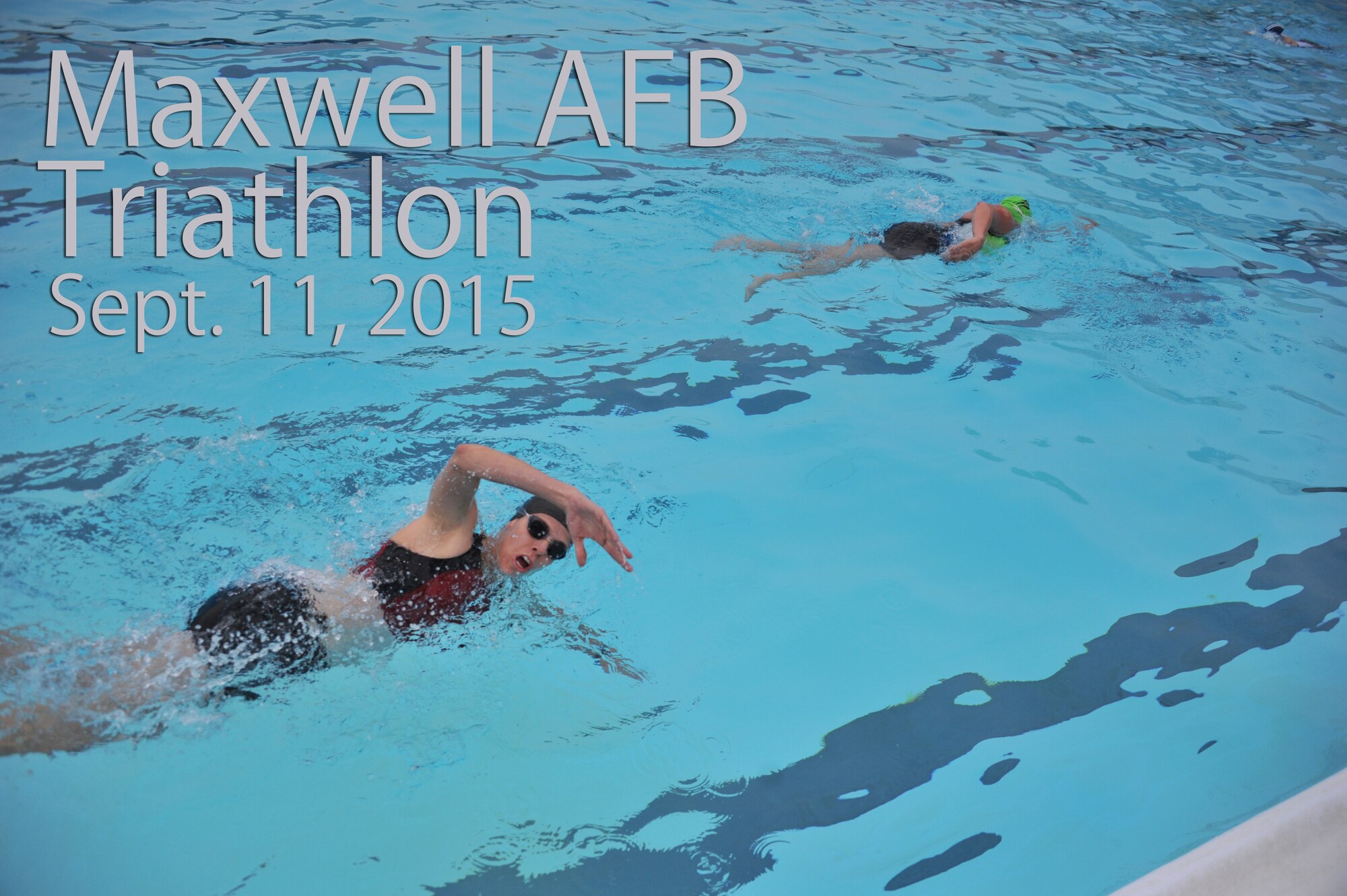 Maxwell Air Force Base is hosting a base triathlon, Sept. 11, 2015. The event is free and prizes will be awarded to top finishers. (U.S. Air Force image by Senior Airman William Blankenship)