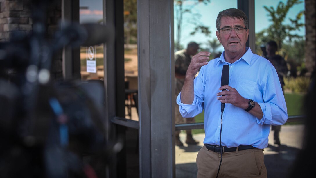 The U.S. Secretary of Defense, the honorable Mr. Ashton Carter opened up for questions from service members and media outlets aboard Marine Corps Base Camp Pendleton, Calif., Aug, 27, 2015. Carter spoke about what the future holds for the nation's maritime forces in addition to innovative solutions toward anti-access and area denial measures.