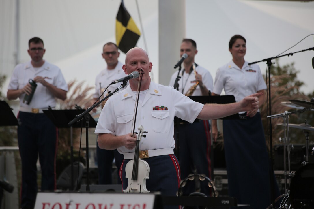 On Aug. 29, 2015, Free Country performed at National Harbor in Maryland. (U.S. Marine Corps photo by Master Sgt. Kristin duBois/released)