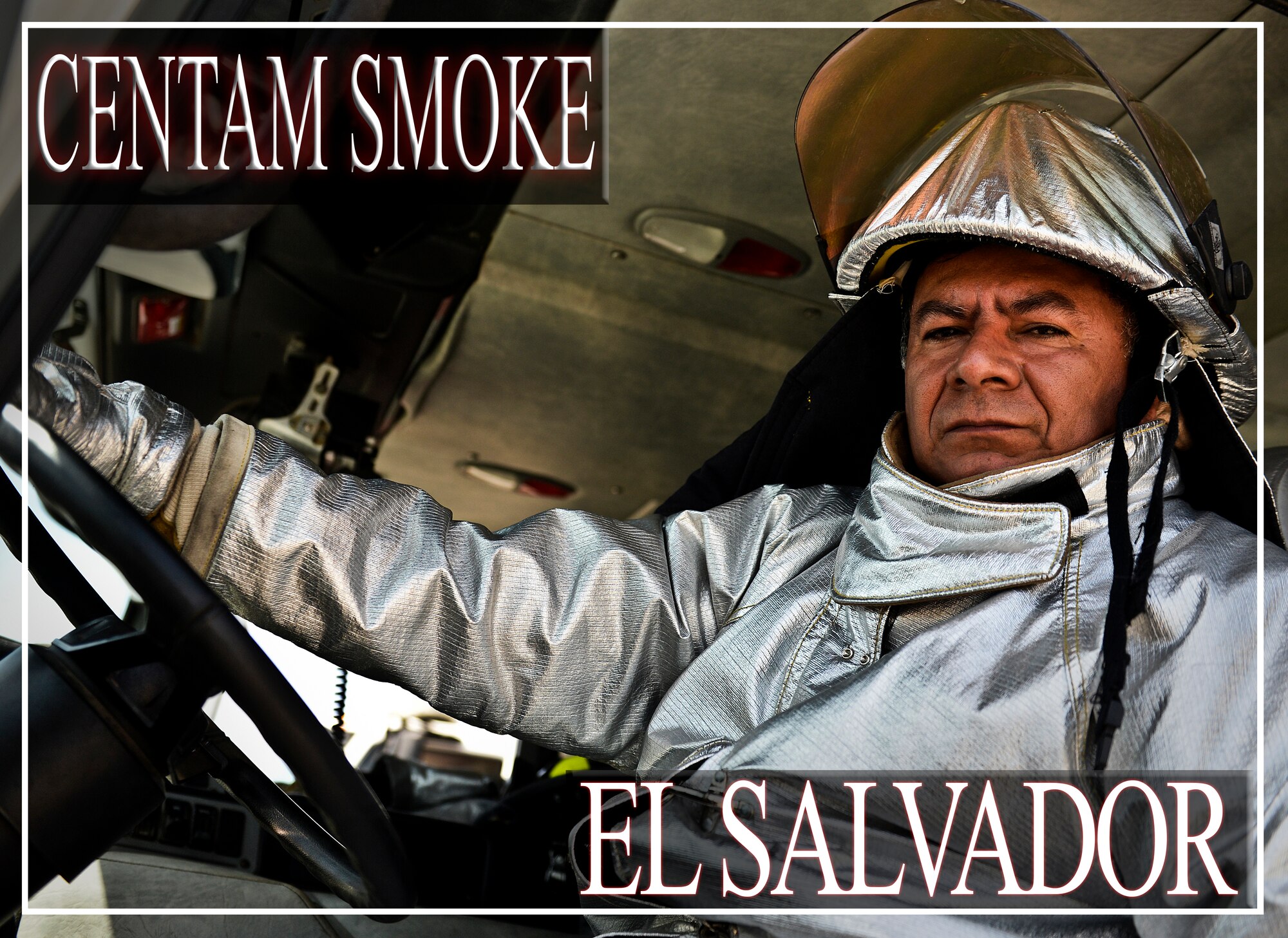 Oscar Humberto Perez Gutierrez, who has worked as an airport firefighter for 30 years, takes a break from training during the CENTAM SMOKE exercise Aug. 28, 2015, at Soto Cano Air Base, Honduras. The exercise, known as Central America Sharing Mutual Operational Knowledge and Experience, or "CENTAM SMOKE," brings together U.S. and Central American firefighters to train and improve their ability to work together. (U.S. Air Force illustration by Staff Sgt. Jessica Condit)