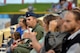 U.S. Air Force 1st Lt. Adam Johnson, 338th Combat Training Squadron electronic warfare officer, attends military appreciation night at the Omaha Storm Chasers game at Werner Park on Aug. 28, in Papillion, Nebraska. Dozens of military members, representing all branches of the armed forces, attended the game.  (U.S. Air Force photo by Josh Plueger/Released)