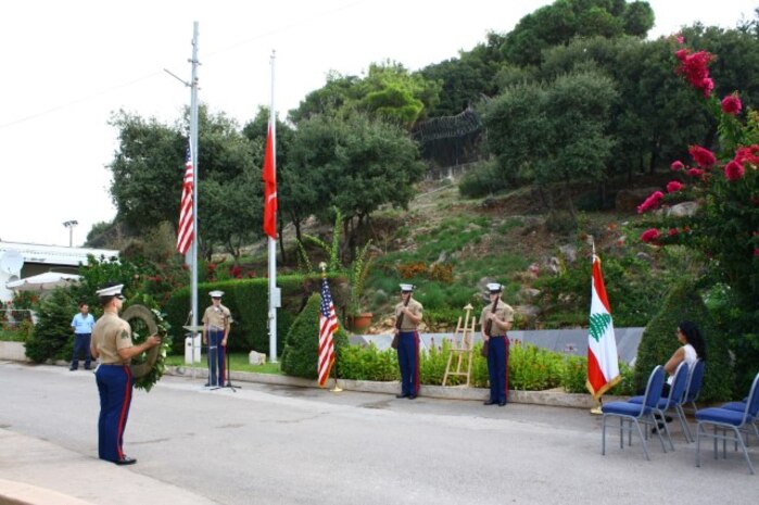 Wreath Laying Ceremony held at the Beirut Embassy in remembrance of the barracks bombings that took place on October 23, 1983.