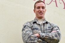 Senior Airman Ian Brenner of the 514th Maintenance Squadron saved the life of a choking woman at a restaurant near Joint Base McGuire-Dix-Lakehurst, N.J., Nov. 22, 2015. Brenner said he learned the Heimlich maneuver while serving as a volunteer emergency medical technician and practiced during military training, but he had never used it outside of a training environment. (U.S. Air Force photo by Senior Airman Terrence Clyburn)