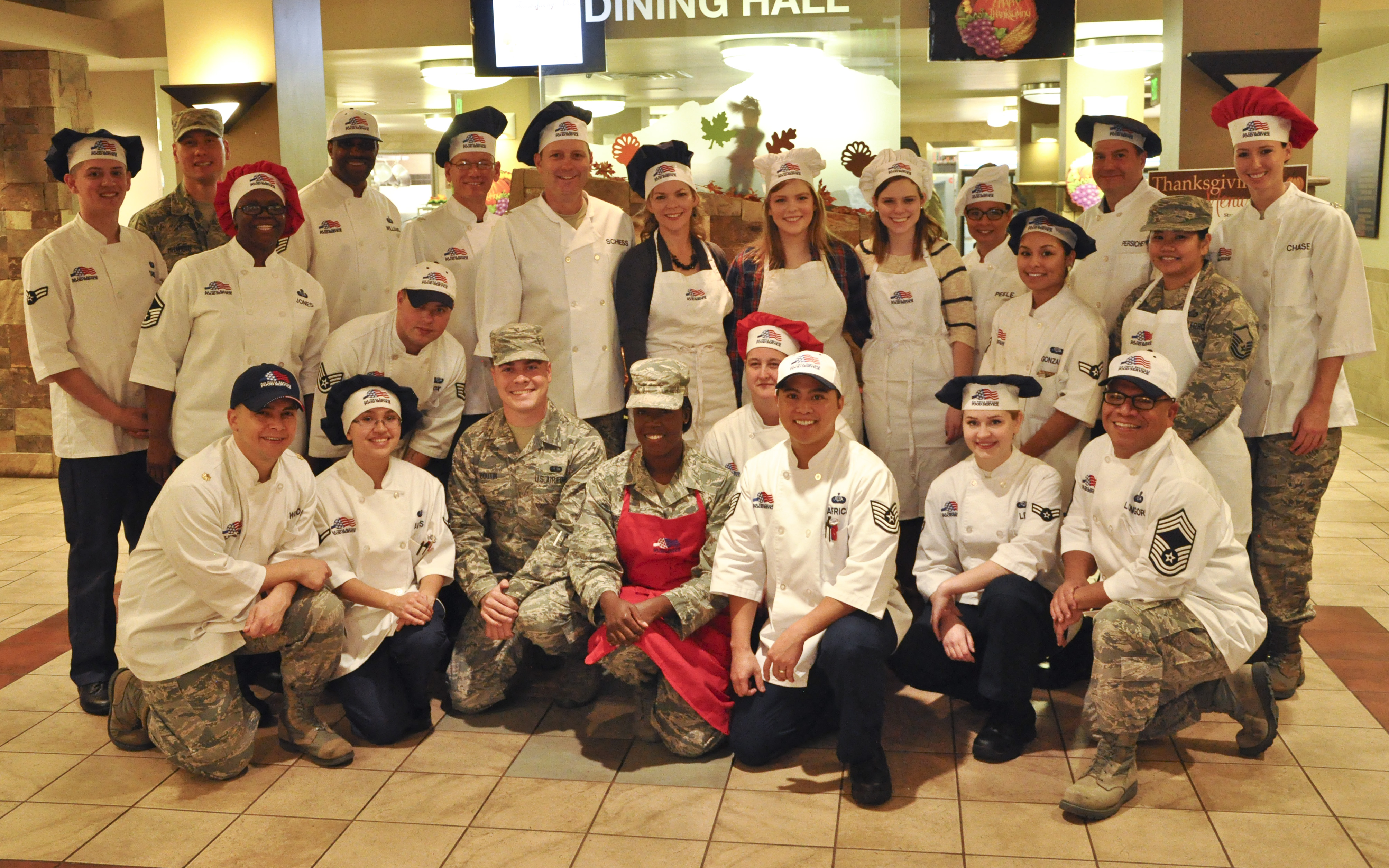 Aragon Dining Facility serves Thanksgiving meals to Team Pete