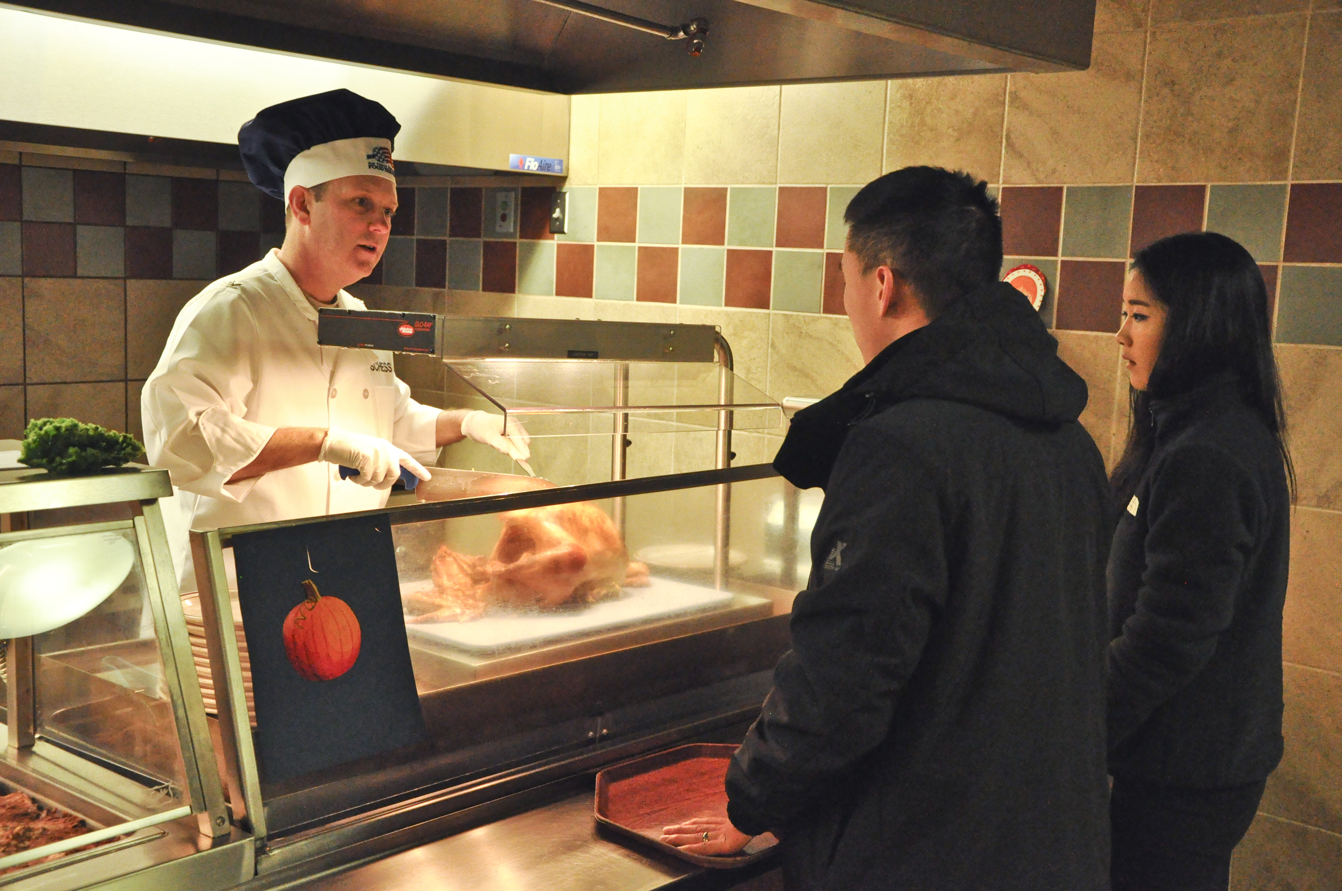 Aragon Dining Facility serves Thanksgiving meals to Team Pete