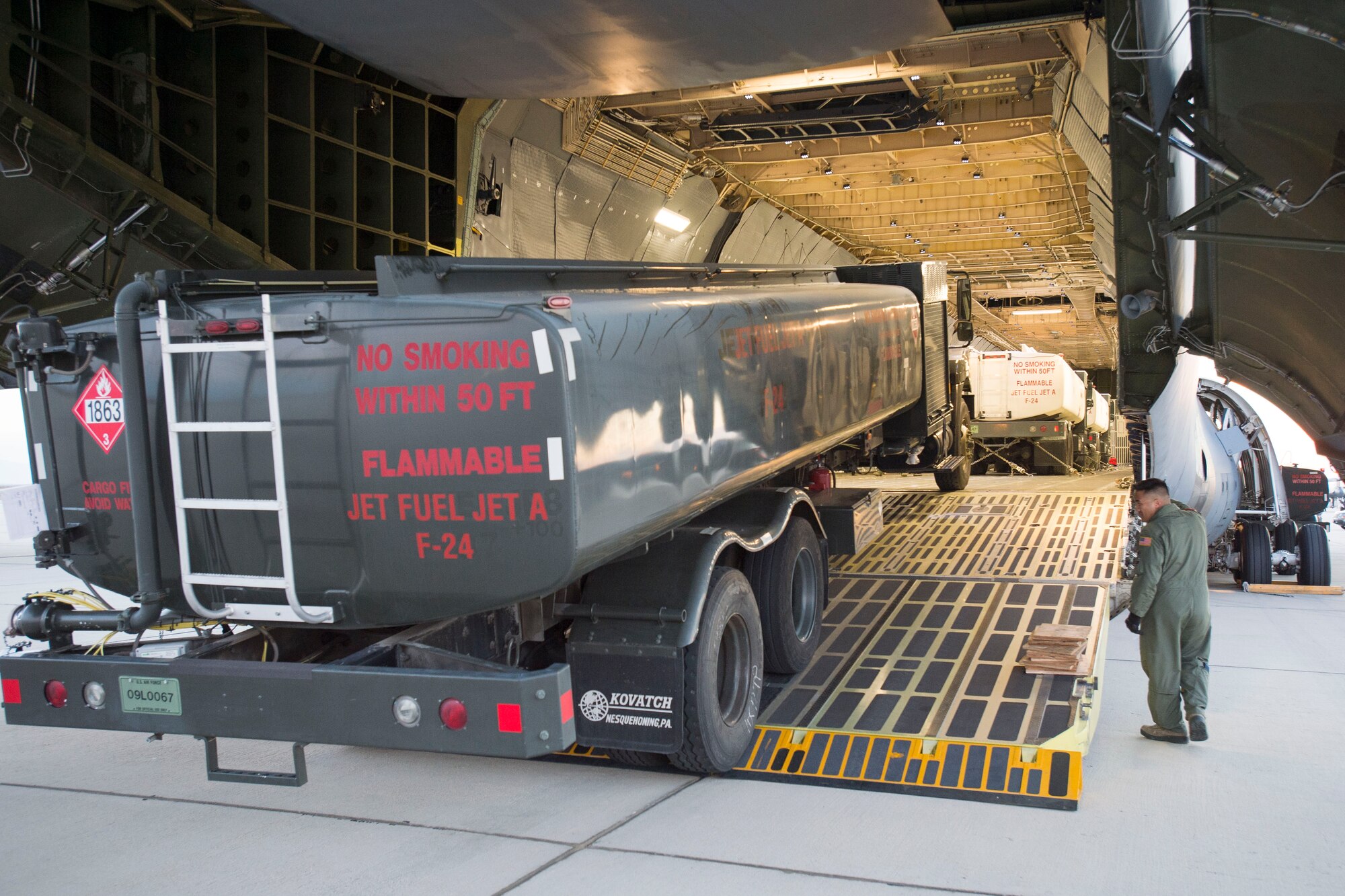 The purpose of the deployment tasking was to assist President Barack Obama's visit to Paris for the 2015 United Nations Climate Change Conference. The fuel trucks could be used to refuel to refuel the president's plane, Air Force One. (U.S. Air Force photo by Ethan Wagner)