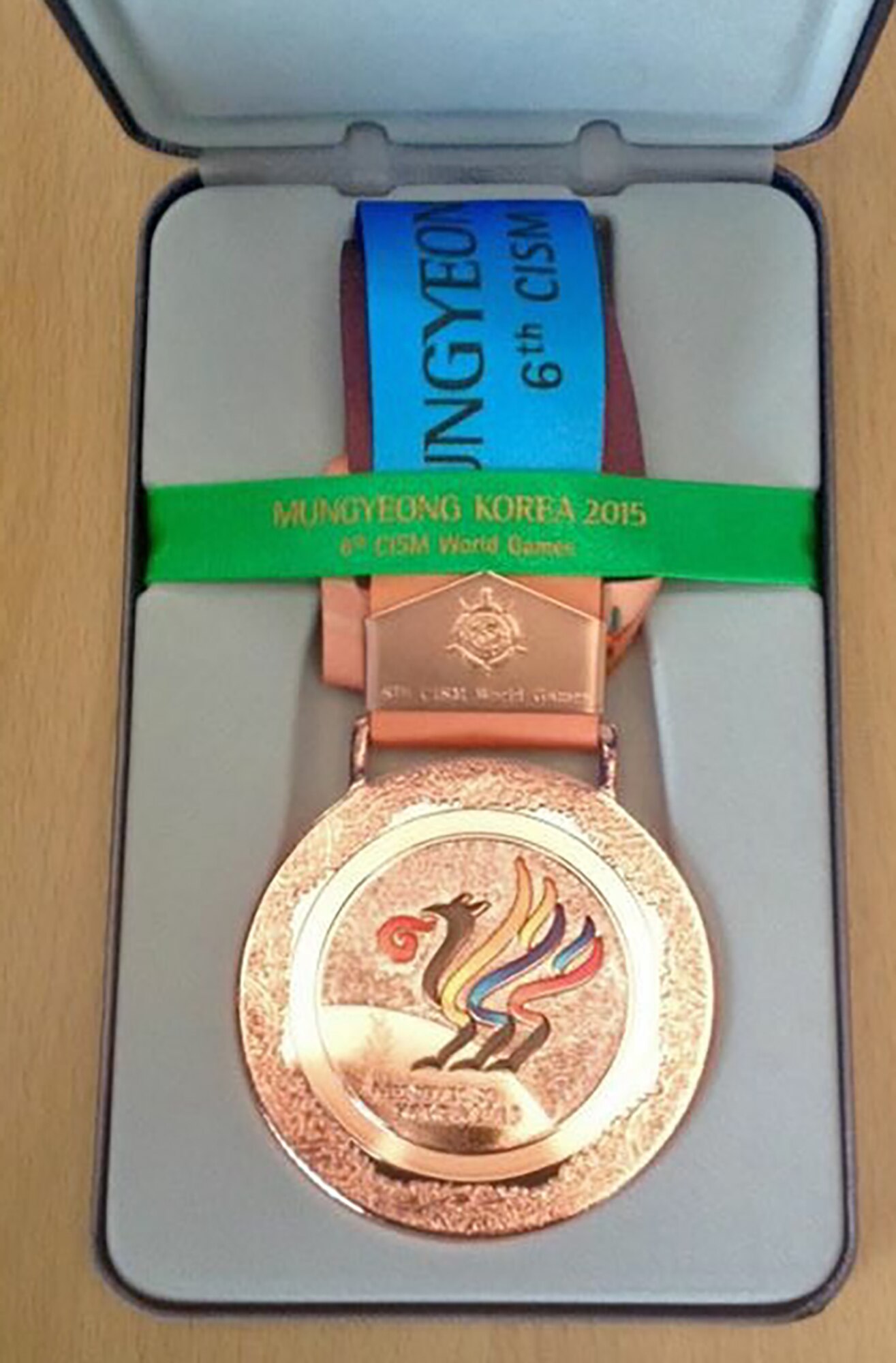 Maj. Jamie Turner, 317th Airlift Squadron C-17 pilot, earned a bronze medal with her team at the 6th Conseil International du Sport Militaire (CISM) Military World Games, held October 2-11, 2015 in Mungyeong, Korea.   (Courtesy Photo)