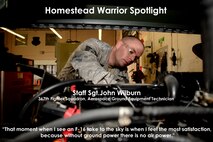 Homestead Warrior Spotlight: Staff Sgt. John Wilburn. (U.S. Air Force graphic/Senior Airman Frank Casciotta) 
