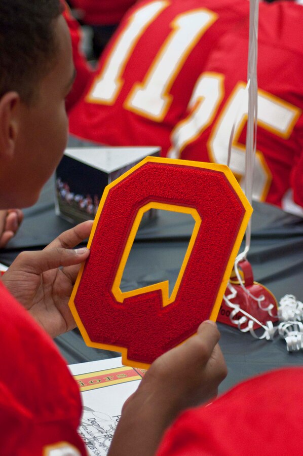 Quantico Middle/High School’s football team of 33 players received their varsity letters Nov. 23 after accomplishing a 6-4 winning season, to make it the first winning season in six years.