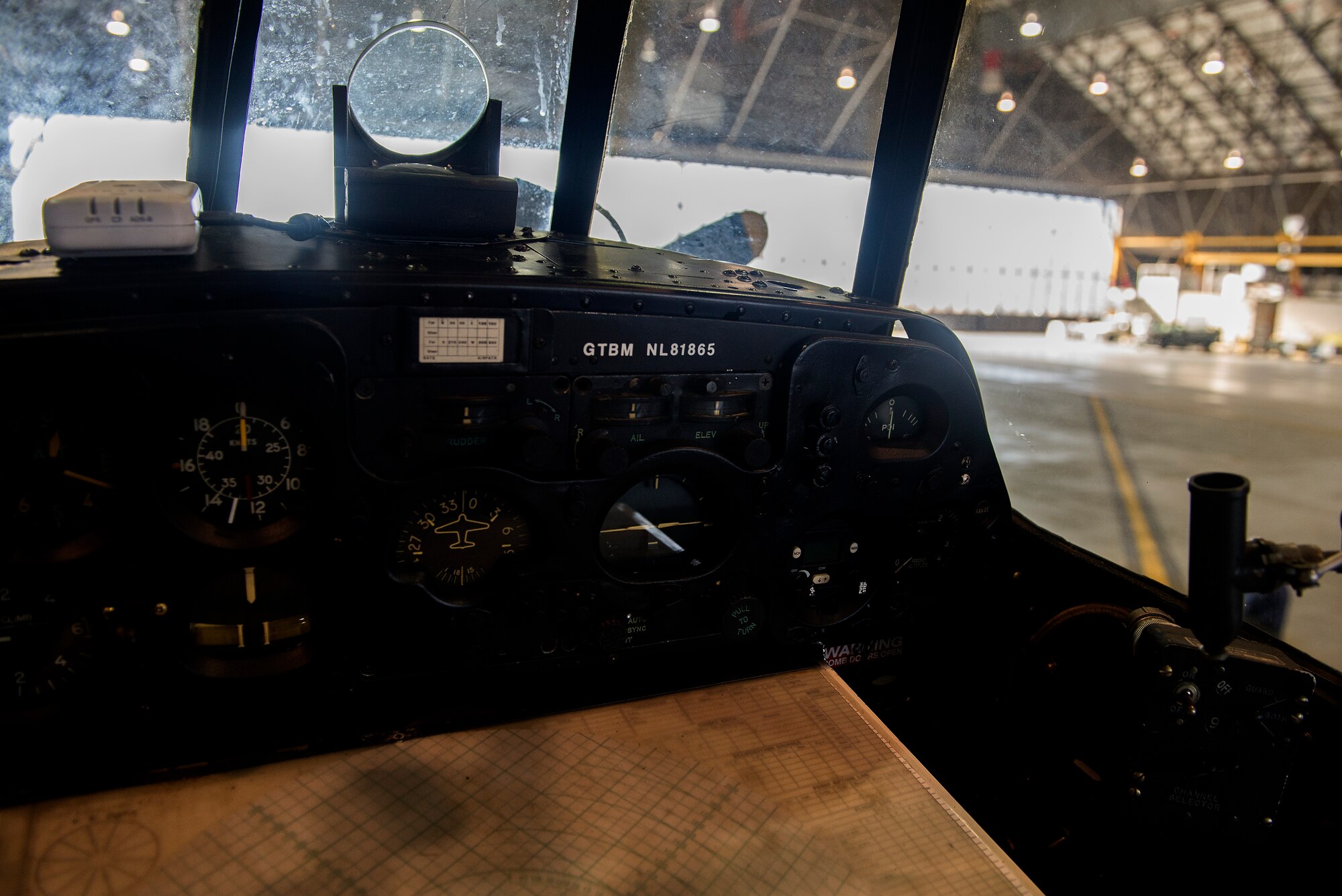 After a show in Hawaii, the 1945 TBM Avenger was flown to Scott in a C-5 Galaxy Nov. 22, 2015. Brad Deckert, the owner of the Avenger, needed a place to repair maintenance issues. Scott’s 375th Operations Support Squadron and Logistics Readiness Squadron both worked together to provide the best service for Brad. This same aircraft was parked on the deck of an aircraft carrier in Tokyo Bay when the surrender was signed by the Japanese. (U.S. Air Force photo/ Airman 1st Class Kiana Brothers) 