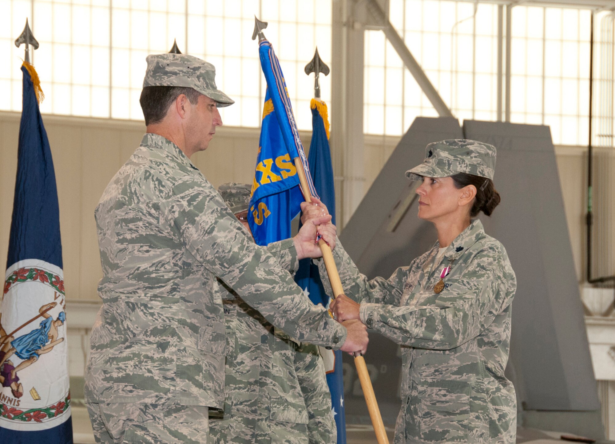 Lt. Col. Catherine M. Jumper assumed command of the 192nd Fighter Wing Aircraft Maintenance Squadron during a ceremony held October 18, 2015, at Joint Base Langley-Eustis, Virginia. 
