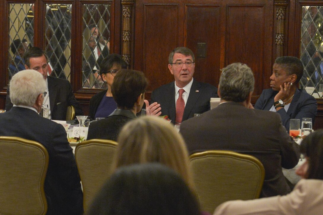 Defense Secretary Ash Carter speaks to the President’s Export Council during a breakfast in Washington, D.C., Dec 3, 2015. DoD photo by Petty Officer 1st Class Tim D. Godbee