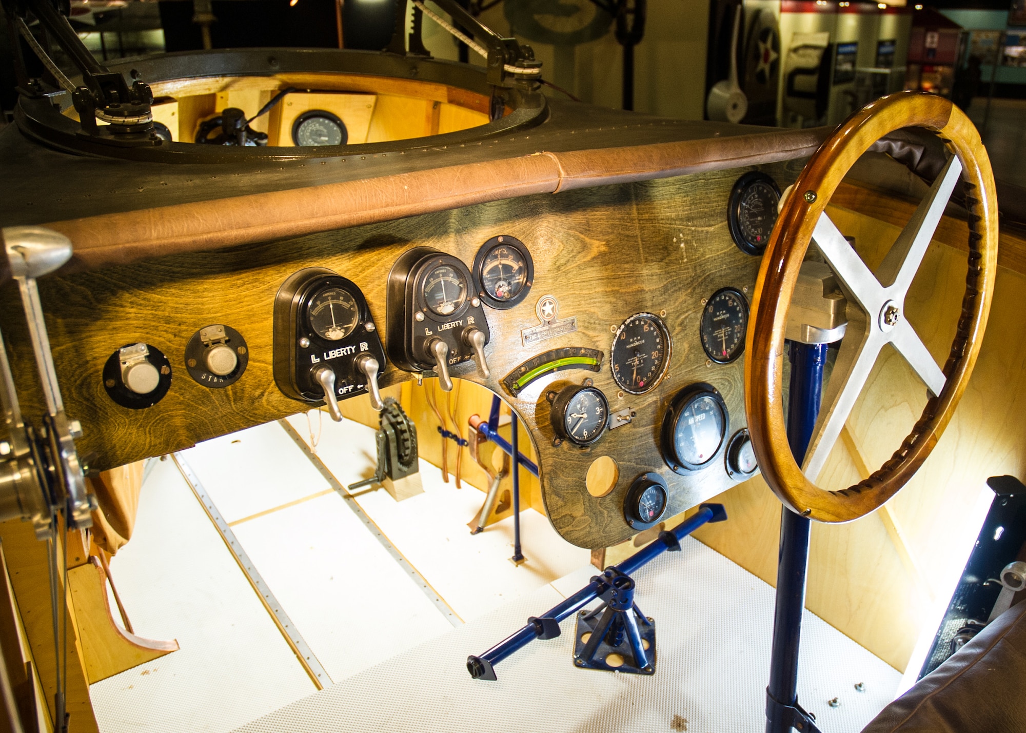 Martin MB-2 cockpit in the Early Years Gallery at the National Museum of the United States Air Force. (U.S. Air Force photo)