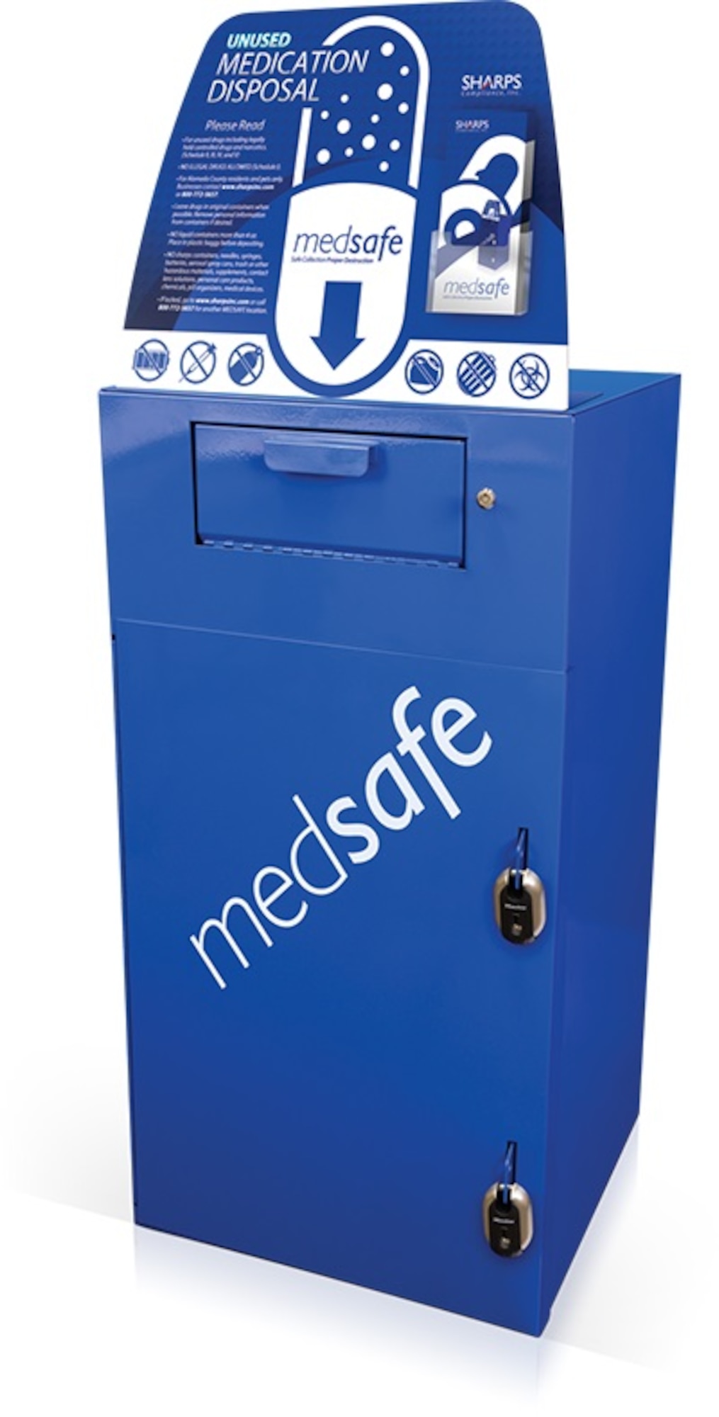 The MEDSAFE box is now located next to the Mountain Home AFB Pharmacy at the 366th Medical Group Hospital. The MEDSAFE box offers a safe way to dispose of unneeded or old medications. (Courtesy Photo)