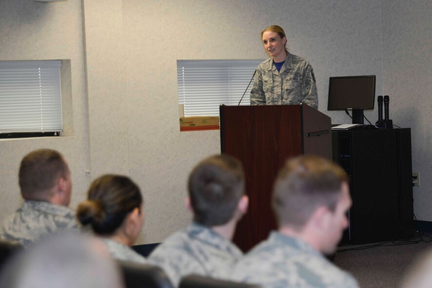 Twenty-one Airmen assigned to the 144th Fighter Wing received their Community College of the Air Force degrees during a graduation ceremony at the Fresno Air National Guard Base Dec. 5, 2015. The degrees were presented by Col. Clay Garrison, 144th FW commander, and Chief Master Sgt. Linda Brown, 144th FW command chief. The CCAF serves the U.S. Air Force's enlisted total force and awards approximately 22,000 degrees from 68 degree programs annually. (U.S. Air National Guard photo by Senior Airman Klynne Pearl Serrano)