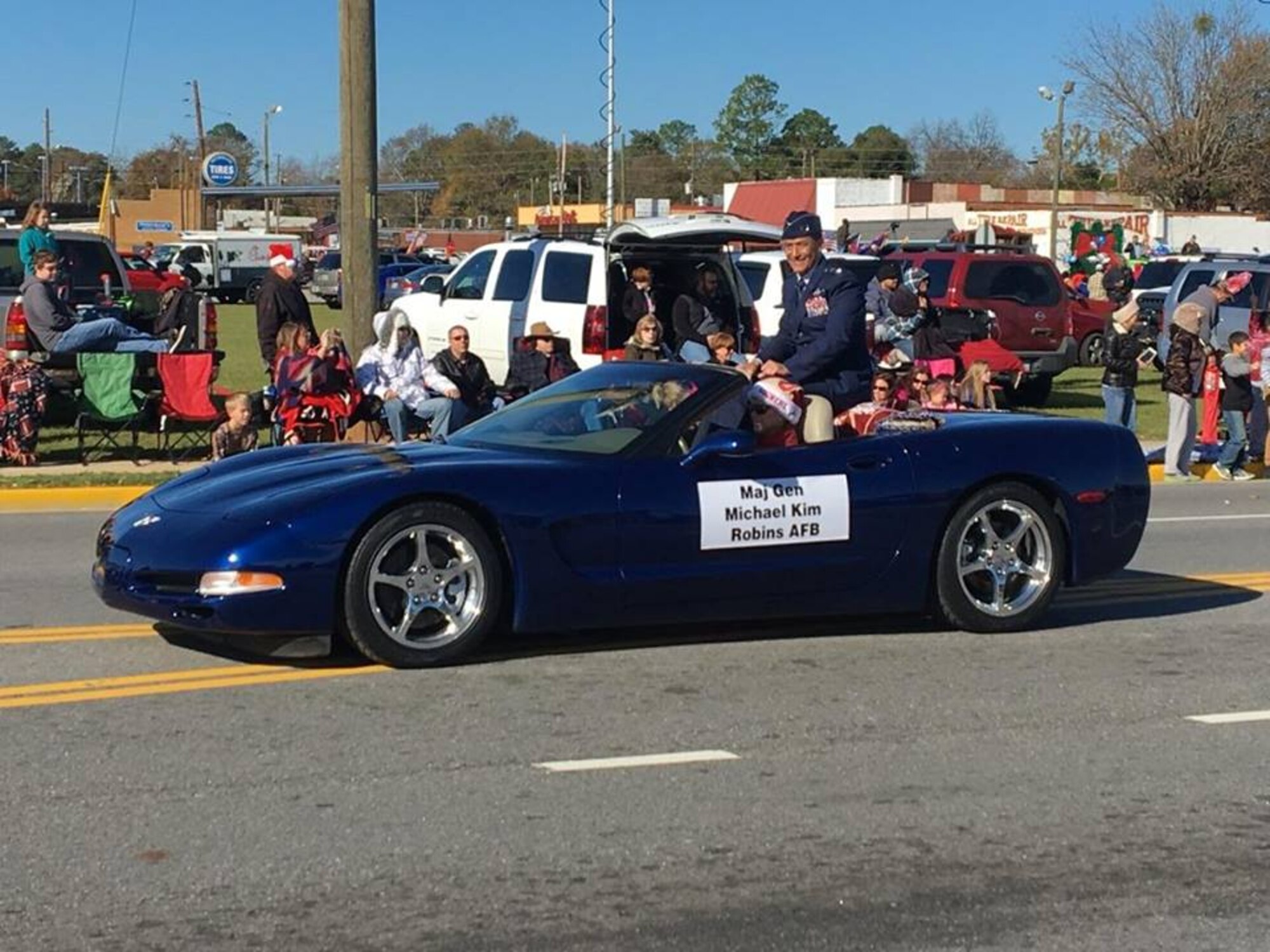 Maj. Gen. Michael Kim, mobilization assistant to the commander, Air Force Reserve Command, represented the command in the 59th Annual Warner Robins Christmas Parade Dec. 5. (U.S. Air Force photo/Steven French)