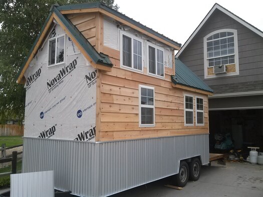 Last school year’s Mountain Home School District tiny house project nears completion in Spring 2015. For more information visit http://www.mhtinyhouse.com/ (Courtesy photo by Mountain Home School District)