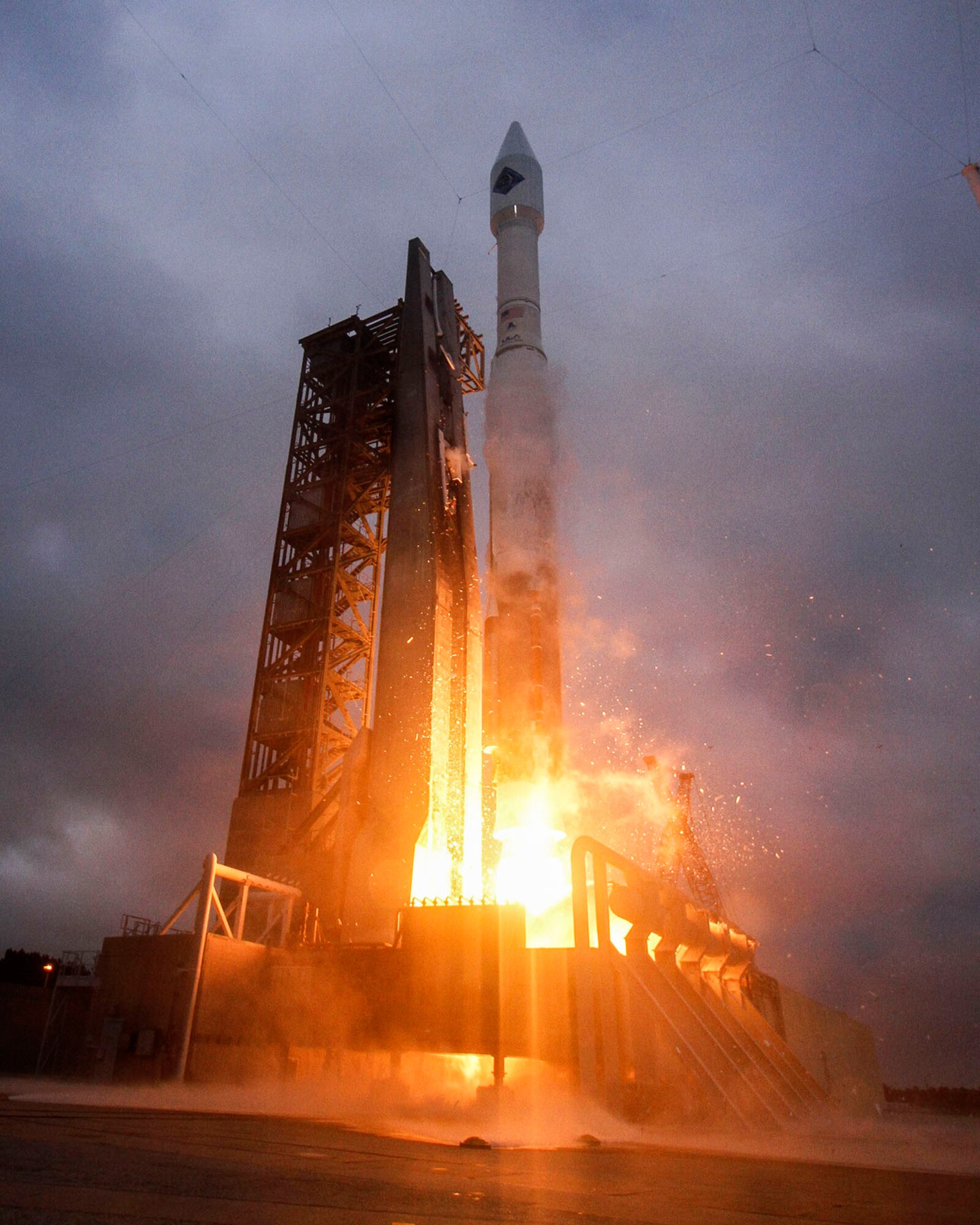 A United Launch Alliance Atlas V rocket blasts off Dec. 6 at 4:44 p.m. from Cape Canaveral Air Force Station, Fla., en route to the International Space Station. The rocket was carrying the Cygnus resupply spacecraft, which is due to deliver roughly 7,700 pounds of supplies to the ISS Dec. 9.  Reservists from the 920th Rescue Wing provide range clearance and safety support for all launches from CCAFS. (Courtesy photo/ULA)
